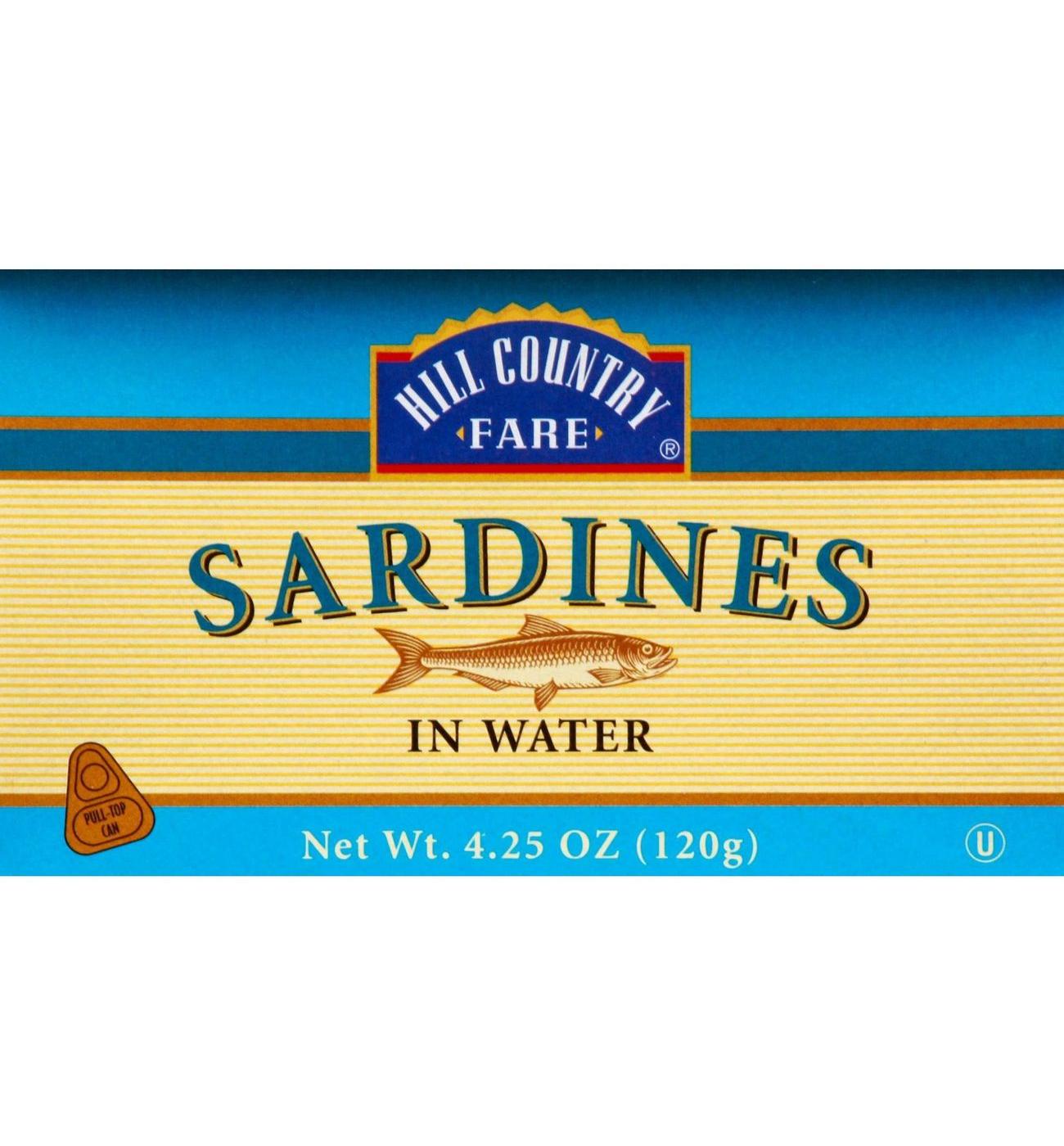 Hill Country Fare Sardines in Water; image 1 of 4