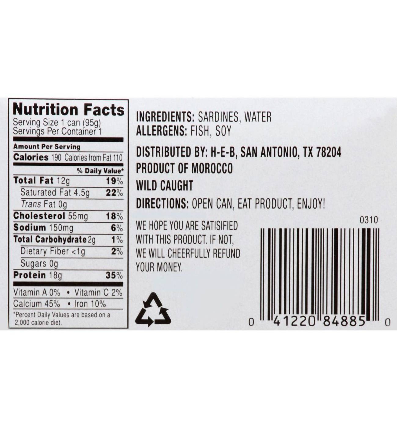 Hill Country Fare Sardines in Water; image 2 of 4