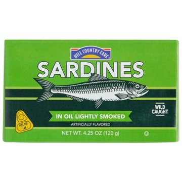 Hill Country Fare Sardines in Oil Lightly Smoked, 4.25 oz