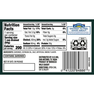 Hill Country Fare Sardines in Oil Lightly Smoked, 4.25 oz