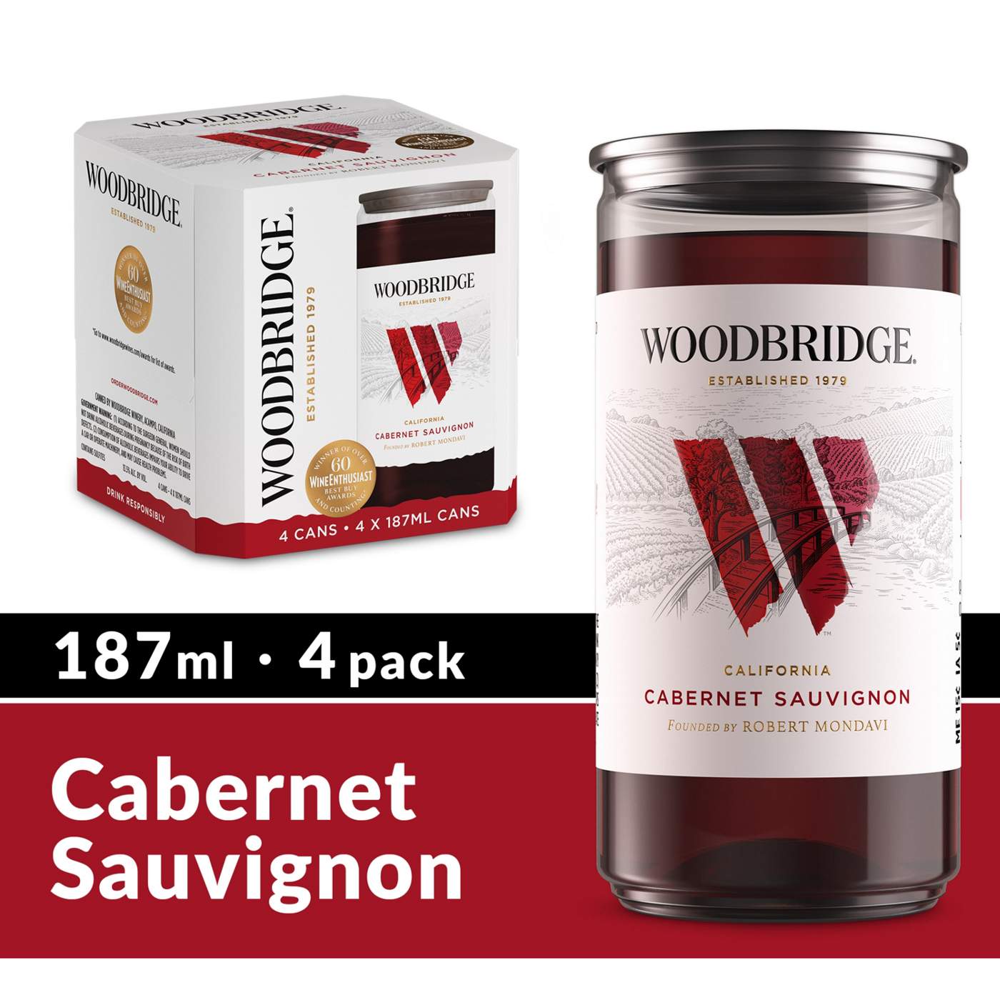 Woodbridge Cabernet Sauvignon Red Wine 187 mL Cans, 4 pk; image 5 of 11