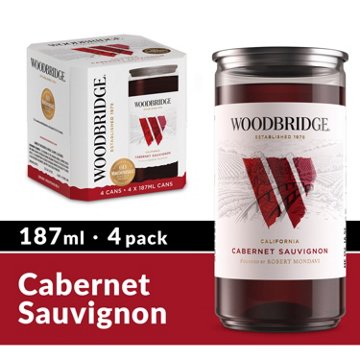 Woodbridge Cabernet Sauvignon California Red Wine 4 pk Cans, 187 mL