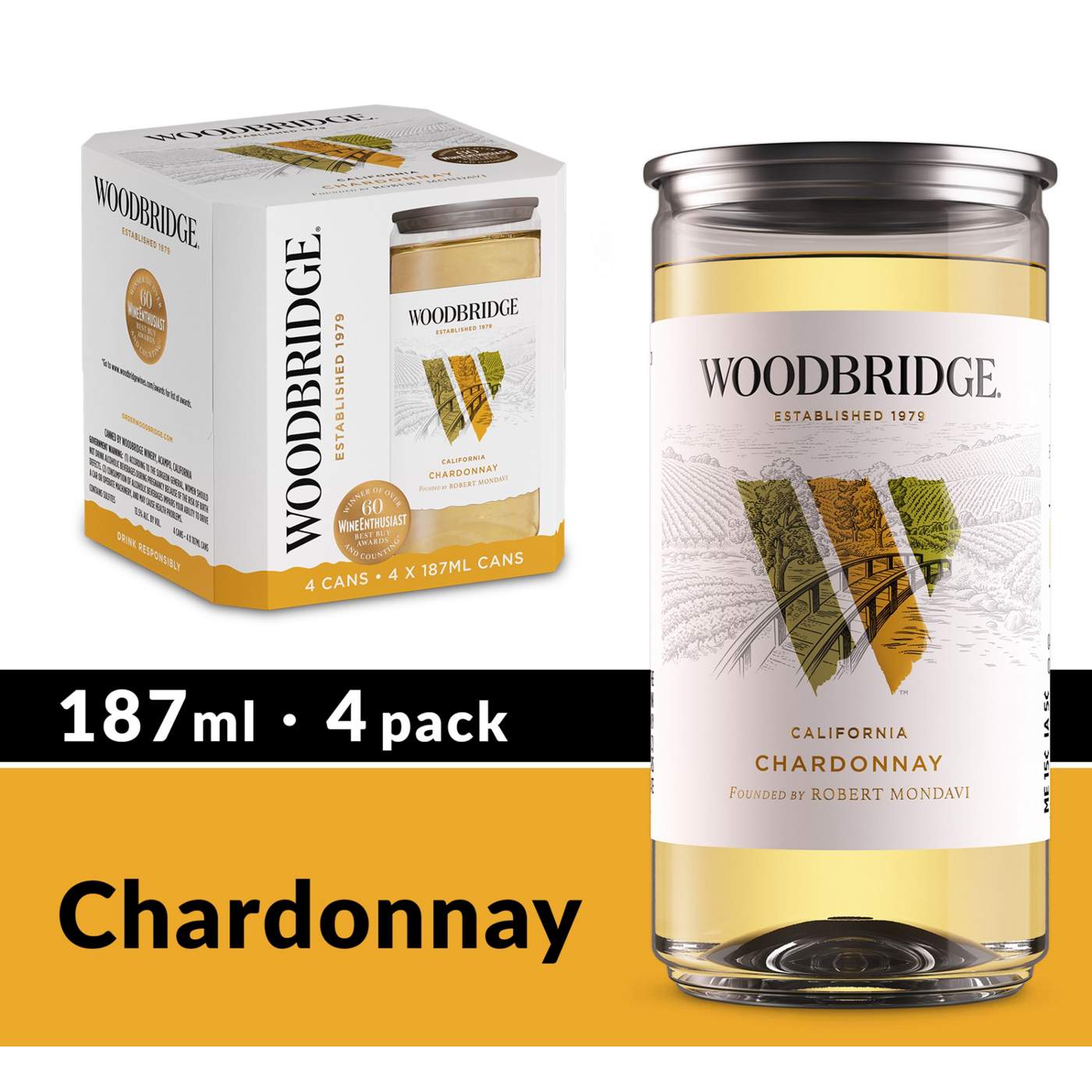 Woodbridge Chardonnay White Wine 187 mL Cans, 4 pk; image 8 of 11