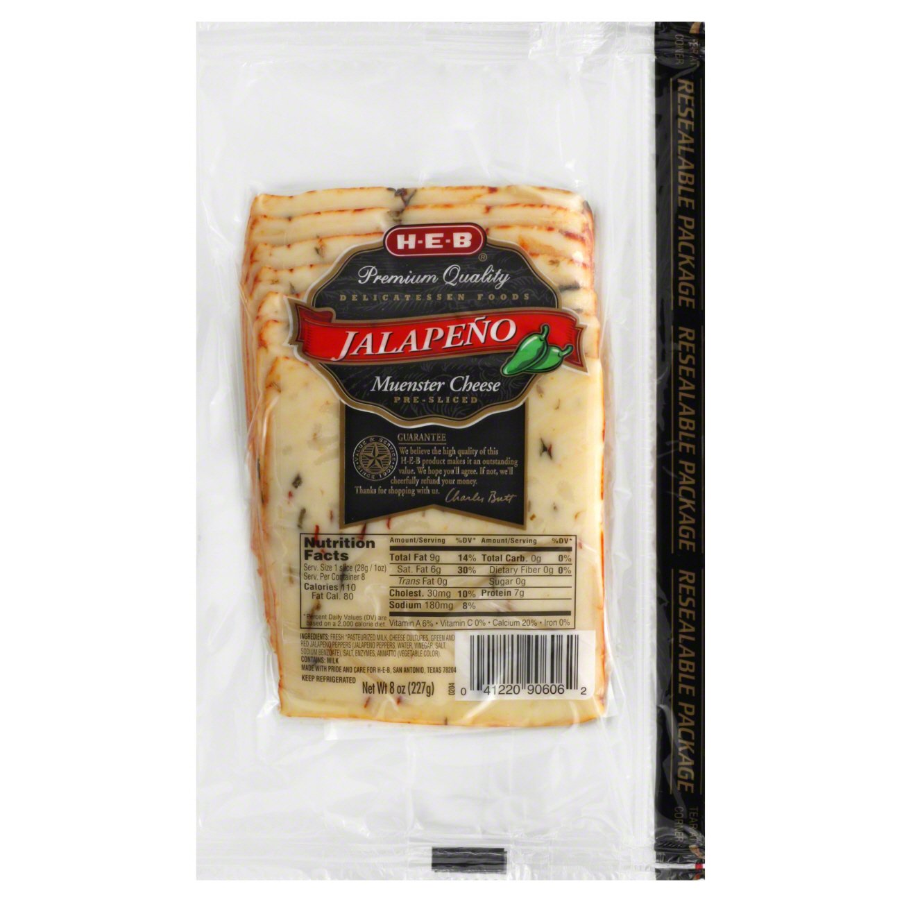 HEB Jalapeno Muenster Cheese Slices Shop Cheese at HEB