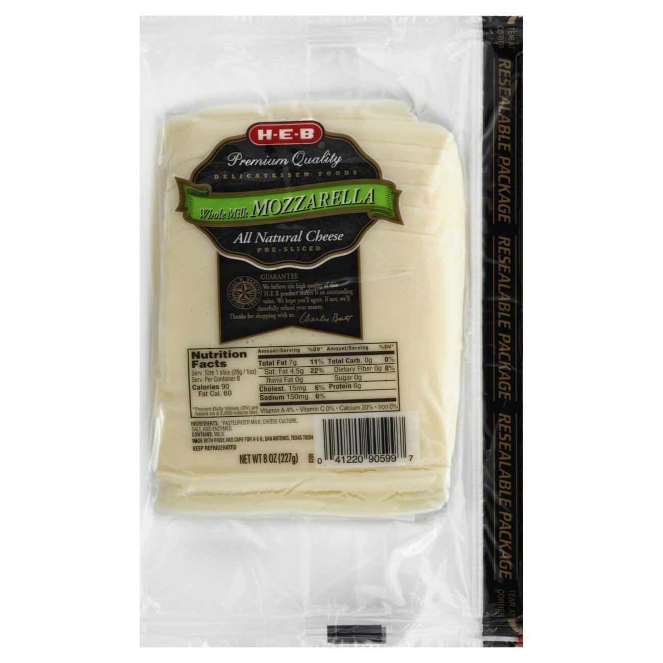 HEB Delicatessen Foods Whole Milk Mozzarella Cheese PreSliced Shop