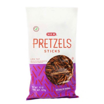 H-E-B Low Fat Pretzel Sticks, 15 oz