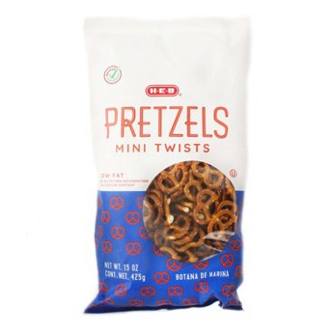 H-E-B Low Fat Mini Pretzel Twists, 15 oz