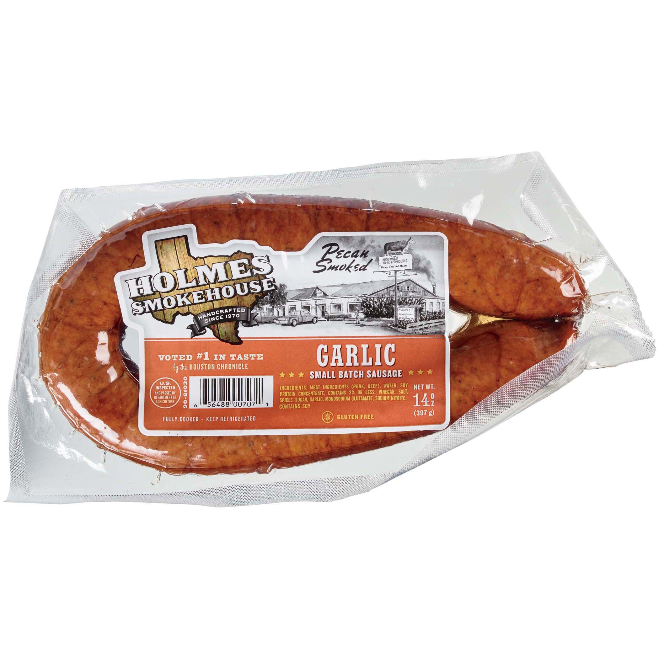 Holmes Smokehouse Pecan Smoked Garlic Sausage Shop Sausage at HEB