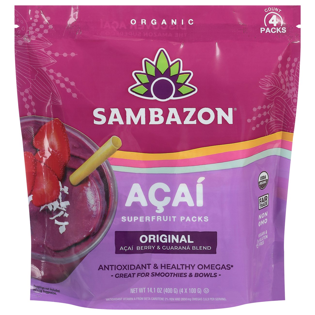 SAMBAZON The Original Smoothie Packs With Acai Berry + Guarana Shop