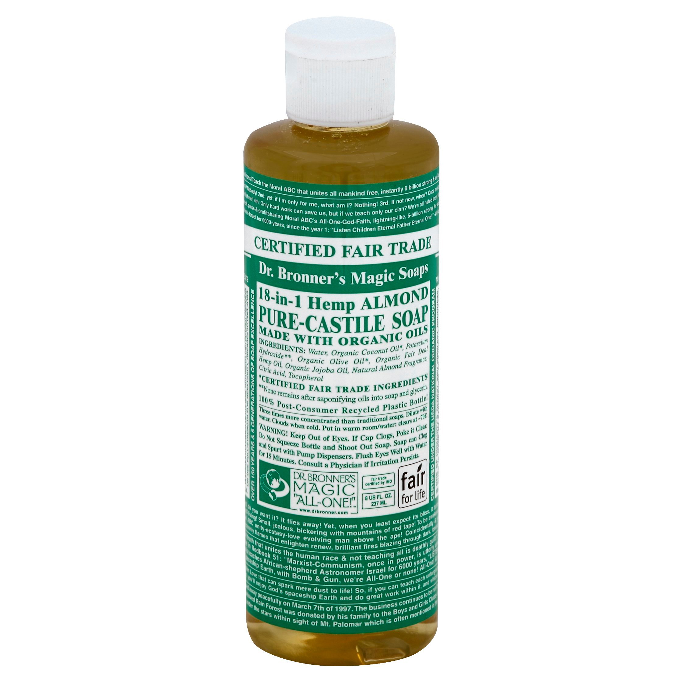 Dr. Bronner's Magic Soaps 18-in-1 Pure-Castile Soap - Hemp Almond ...