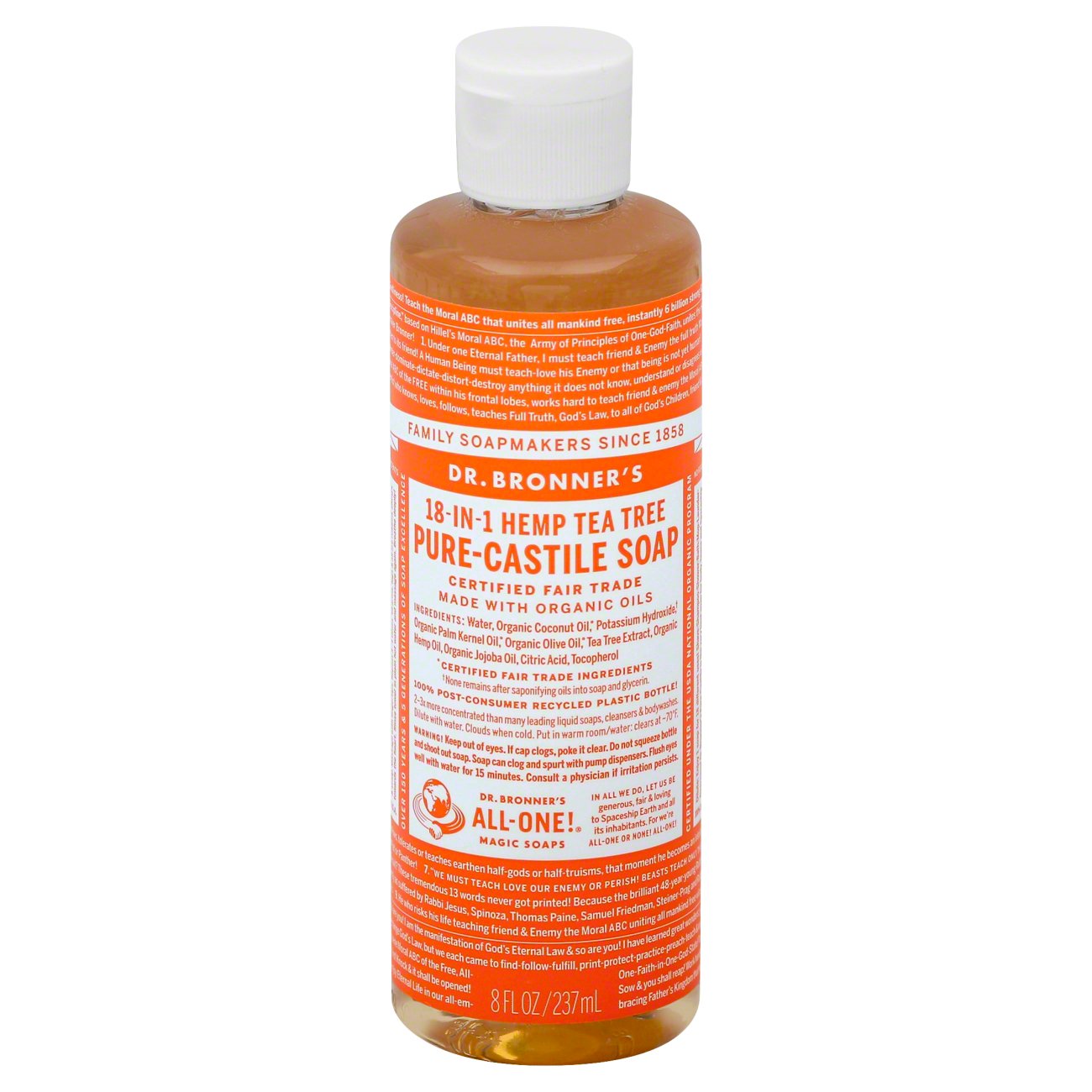 Dr. Bronner's Magic Soaps 18in1 Hemp Tea Tree PureCastile Soap Shop Body Wash at HEB