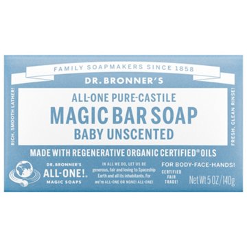 Dr. Bronner's Magic Soaps All-One Hemp Baby Unscented Pure-Castile Bar Soap