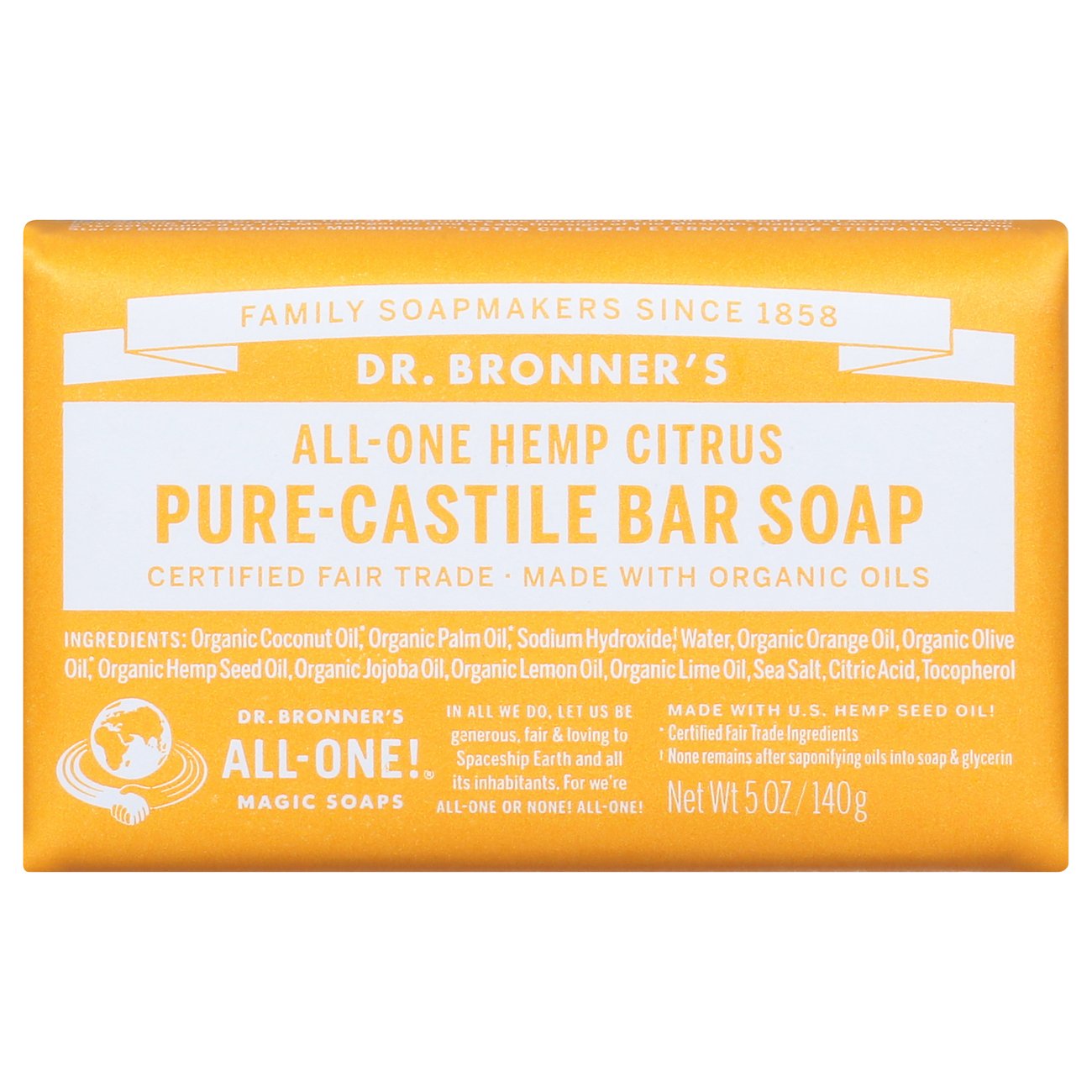 Dr. Bronner's Magic Soaps AllOne Hemp Lemon PureCastile Soap Shop