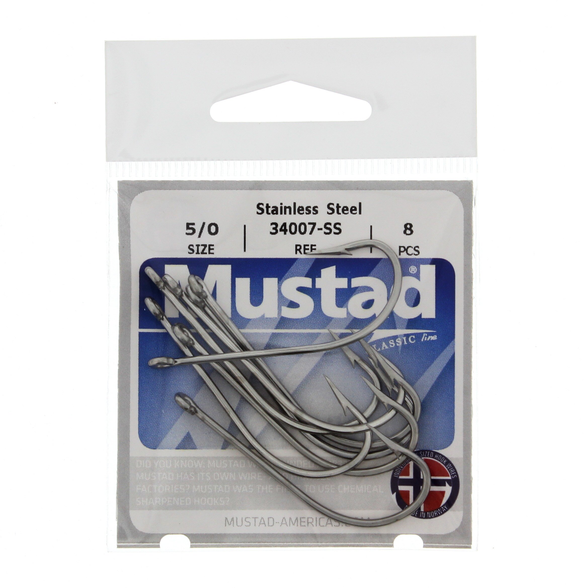 Mustad Stainless Steel 34007-SS Hooks, Size 5/0 - Shop Fishing at H-E-B