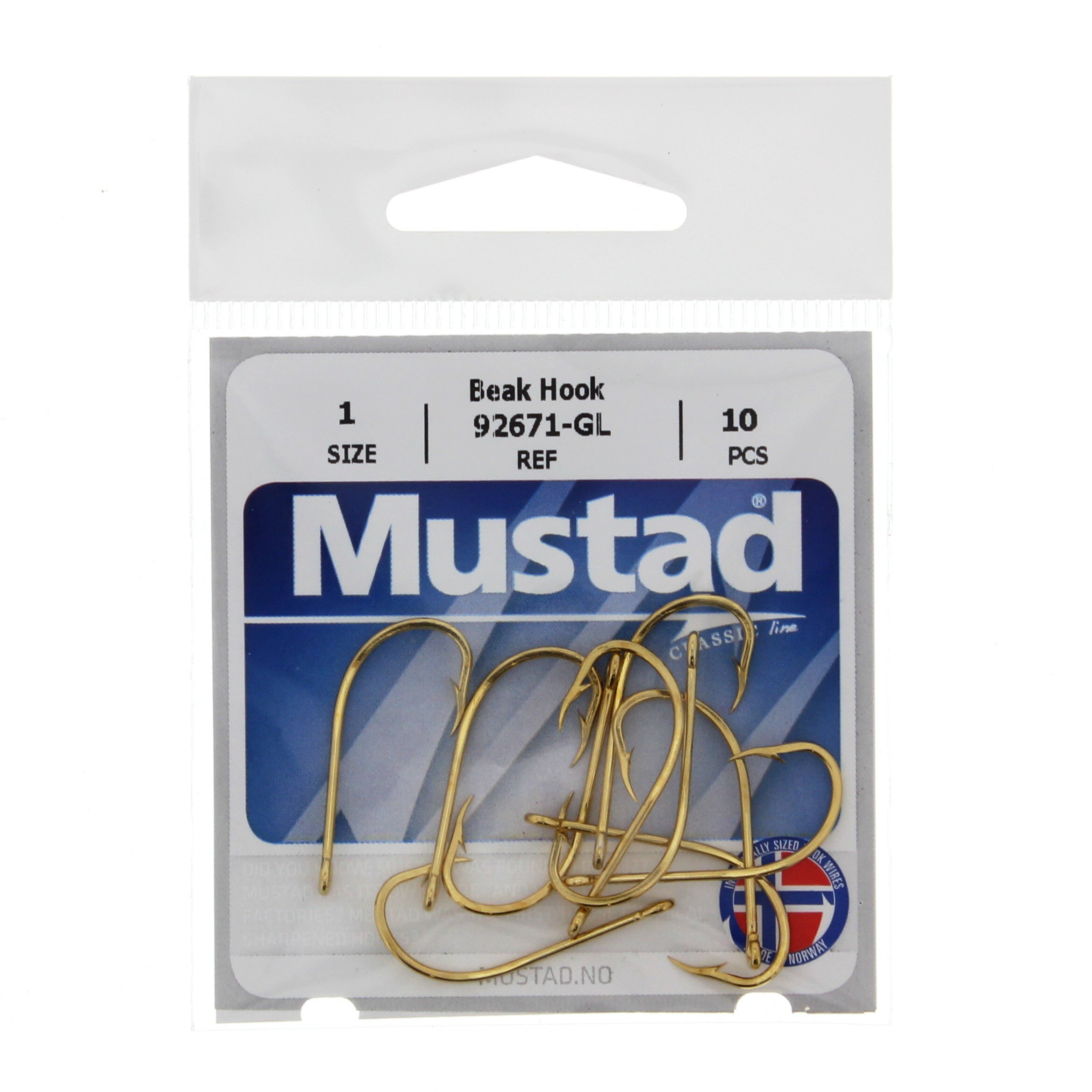 Mustad 92671-GL Gold Beak Hook, Size 1 - Shop Fishing at H-E-B