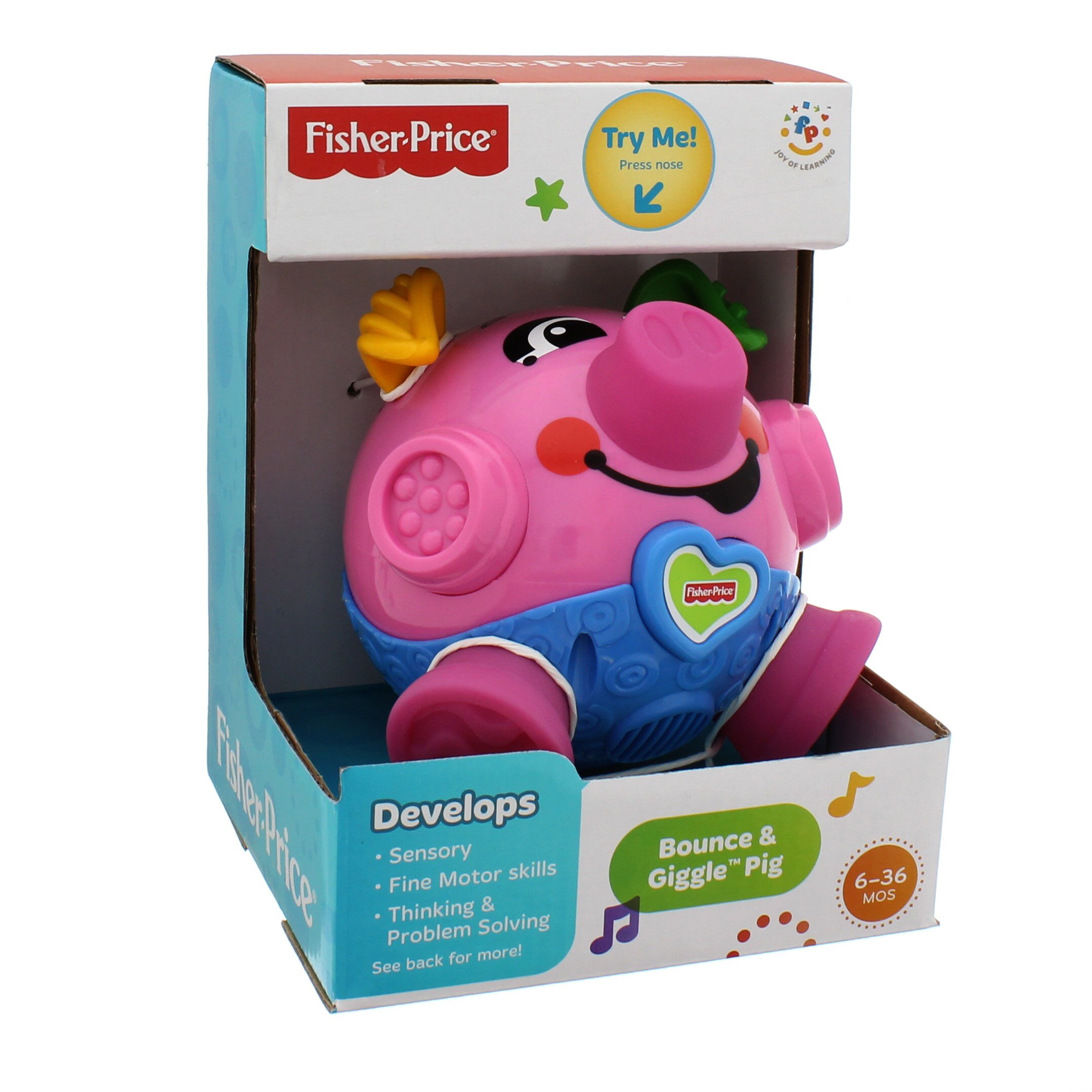  Fisher-Price Brilliant Basics Bounce & Giggle Pig : Toys & Games