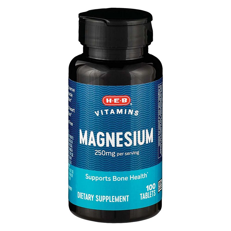 Verdorie Uitbreiding Geheim H-E-B Vitamins Vitamins Magnesium Tablets - 250 mg - Shop Vitamins &  Supplements at H-E-B