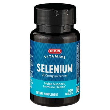 H-E-B Vitamins Selenium 200 mcg Tablets, 100 ct