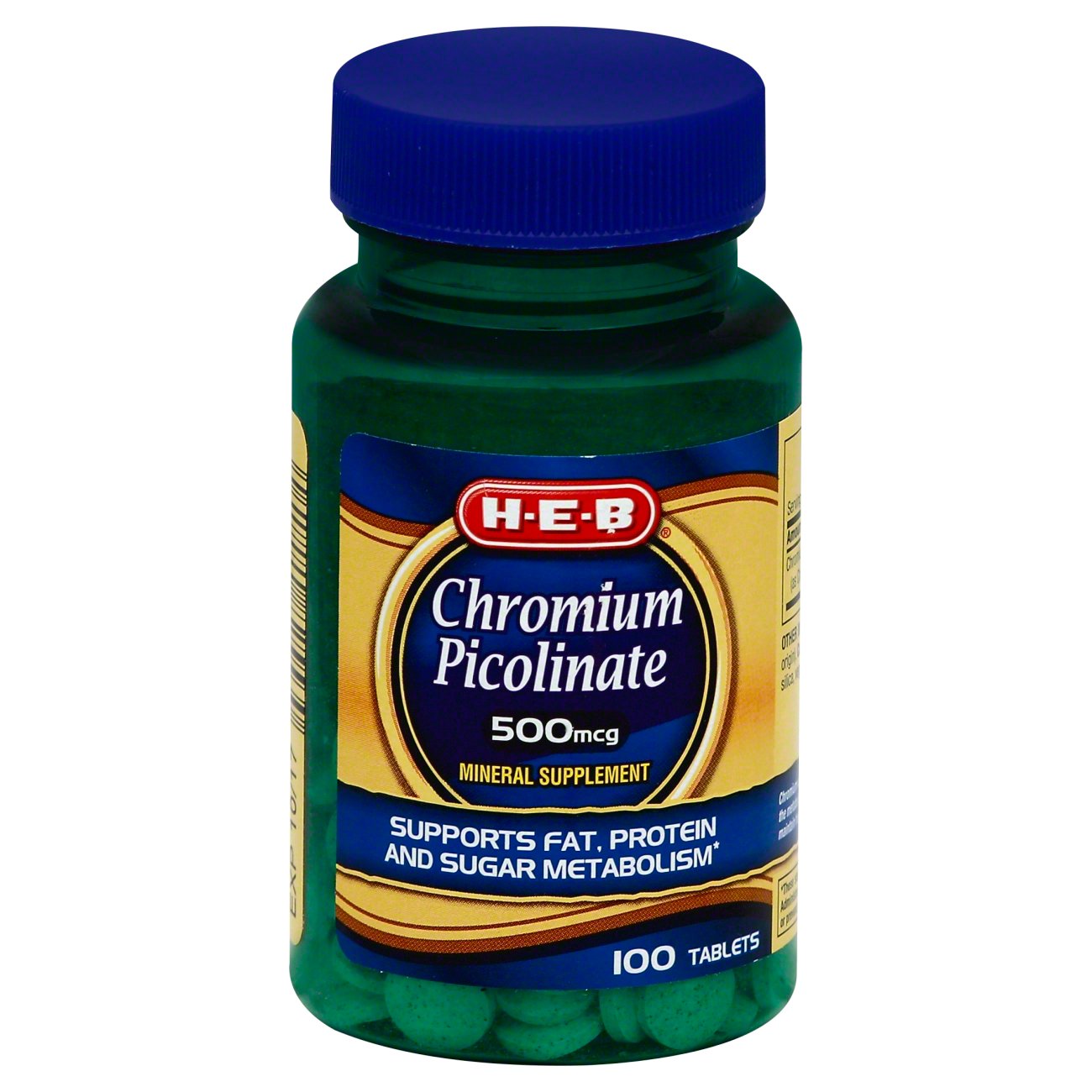 H-E-B Chromium Picolinate Mineral Supplement Tablets - 500 Mcg - Shop ...