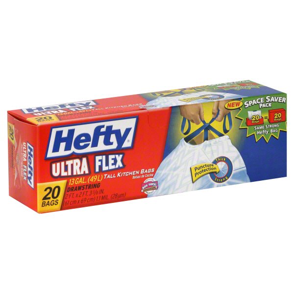 Hefty Ultra Flex Tall Kitchen Bags 13 GAL Shop Trash Bags at HEB