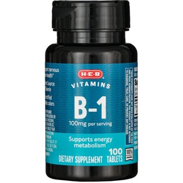 H-E-B Vitamins B-1 100 mg Tablets, 100 ct