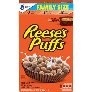 General Mills Reese's Puffs Cereal - Family Size, 19.7 oz