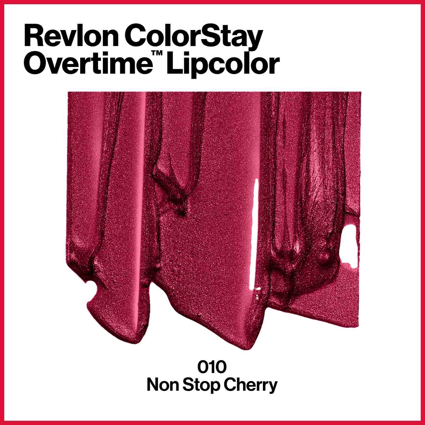 Revlon ColorStay Overtime Lipcolor - 010 Non-Stop Cherry; image 5 of 8