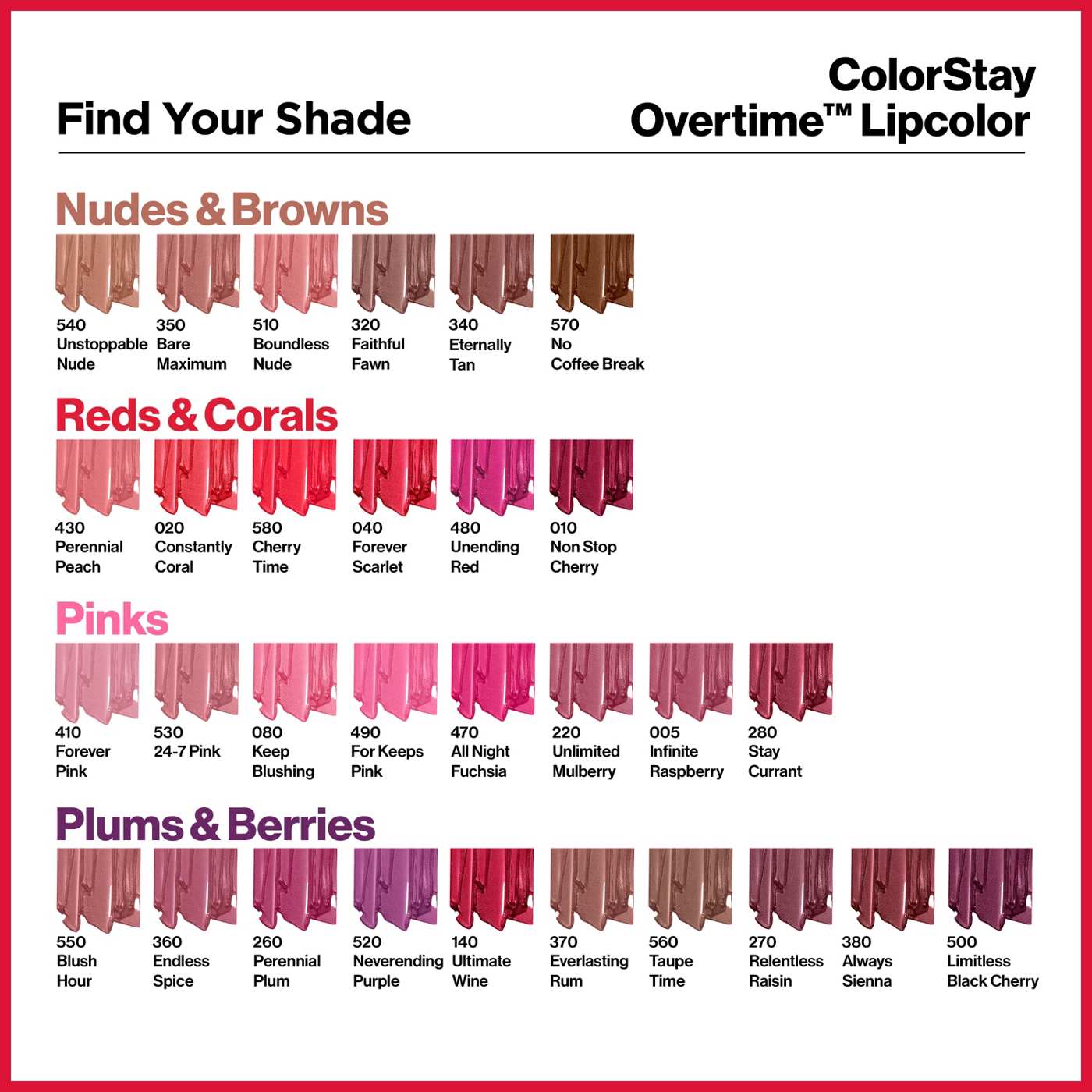 Revlon ColorStay Overtime Lipcolor, Long Wearing Liquid Lipstick, 005 Infinite Raspberry; image 6 of 7