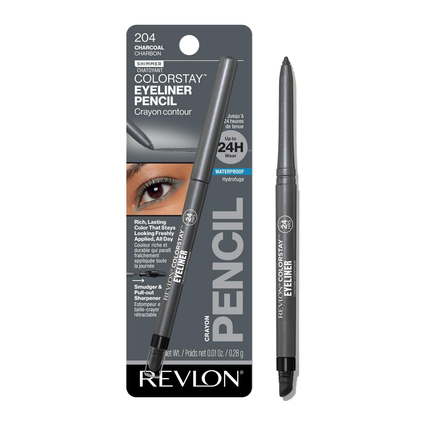 Revlon ColorStay Eyeliner Pencil, 204 Charcoal; image 1 of 9