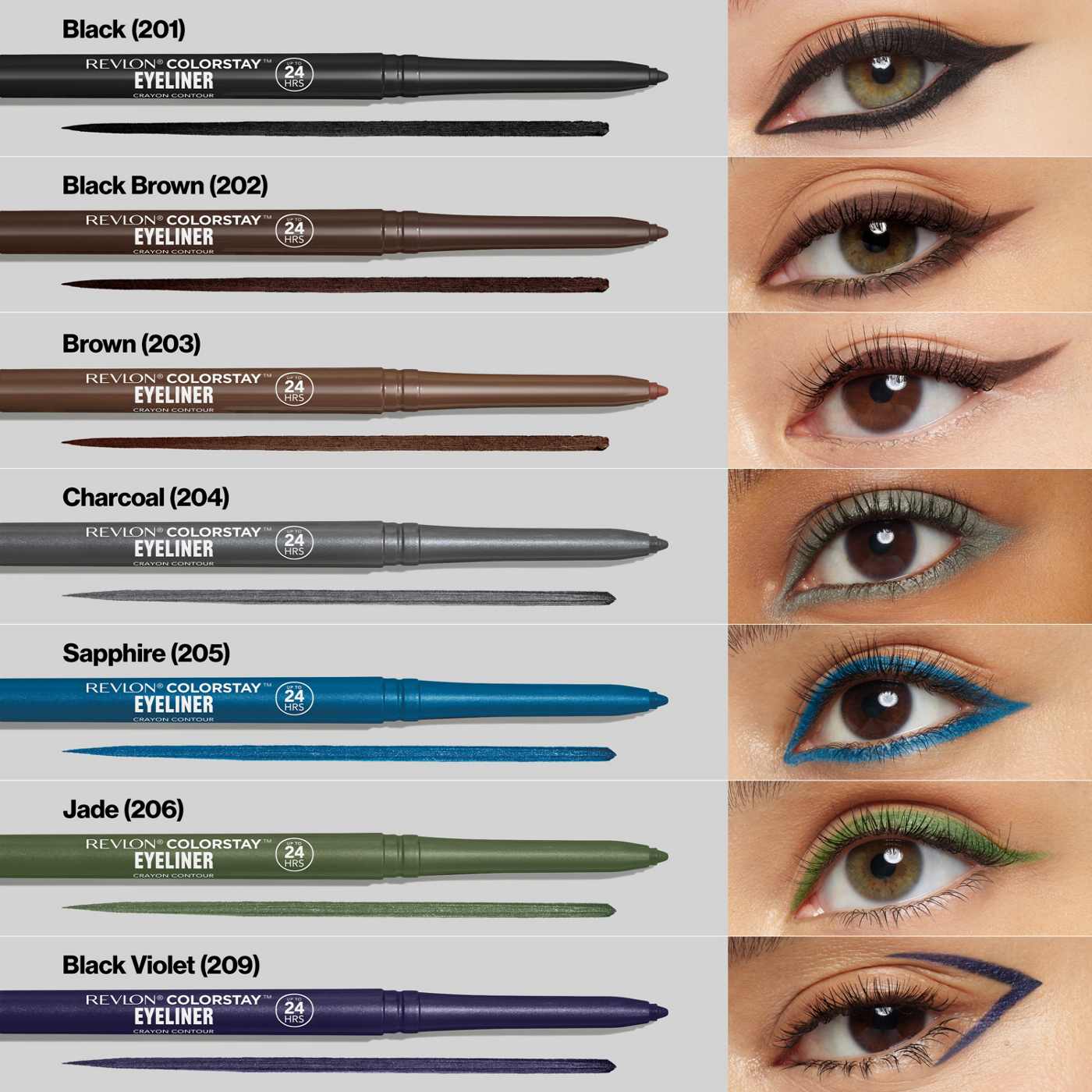 Revlon ColorStay Eyeliner Pencil, 204 Charcoal; image 6 of 9