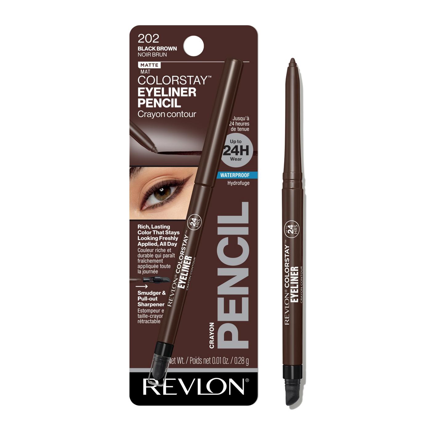 Revlon ColorStay Eyeliner Pencil, 202 Black Brown; image 1 of 9