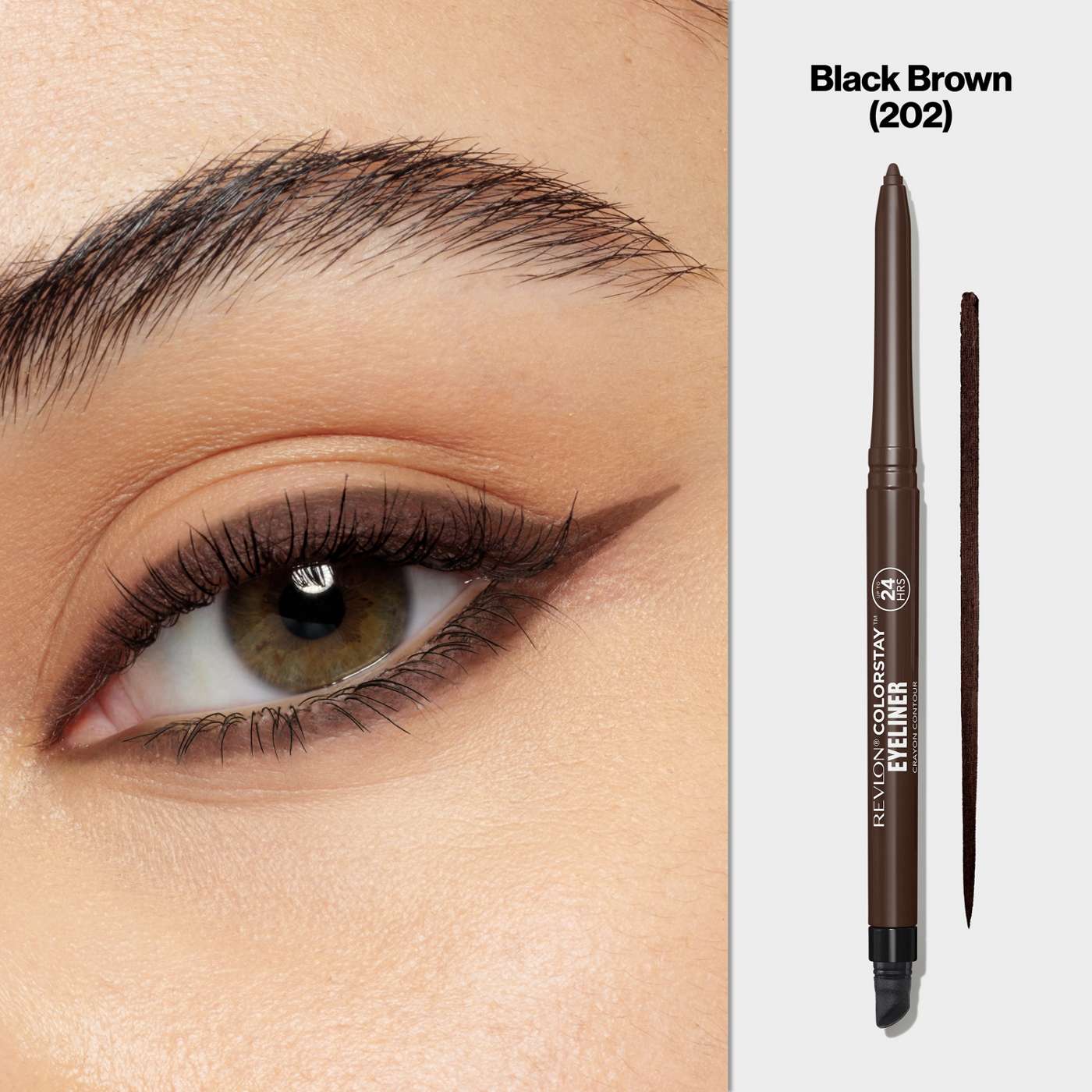 Revlon ColorStay Eyeliner Pencil, 202 Black Brown; image 3 of 9