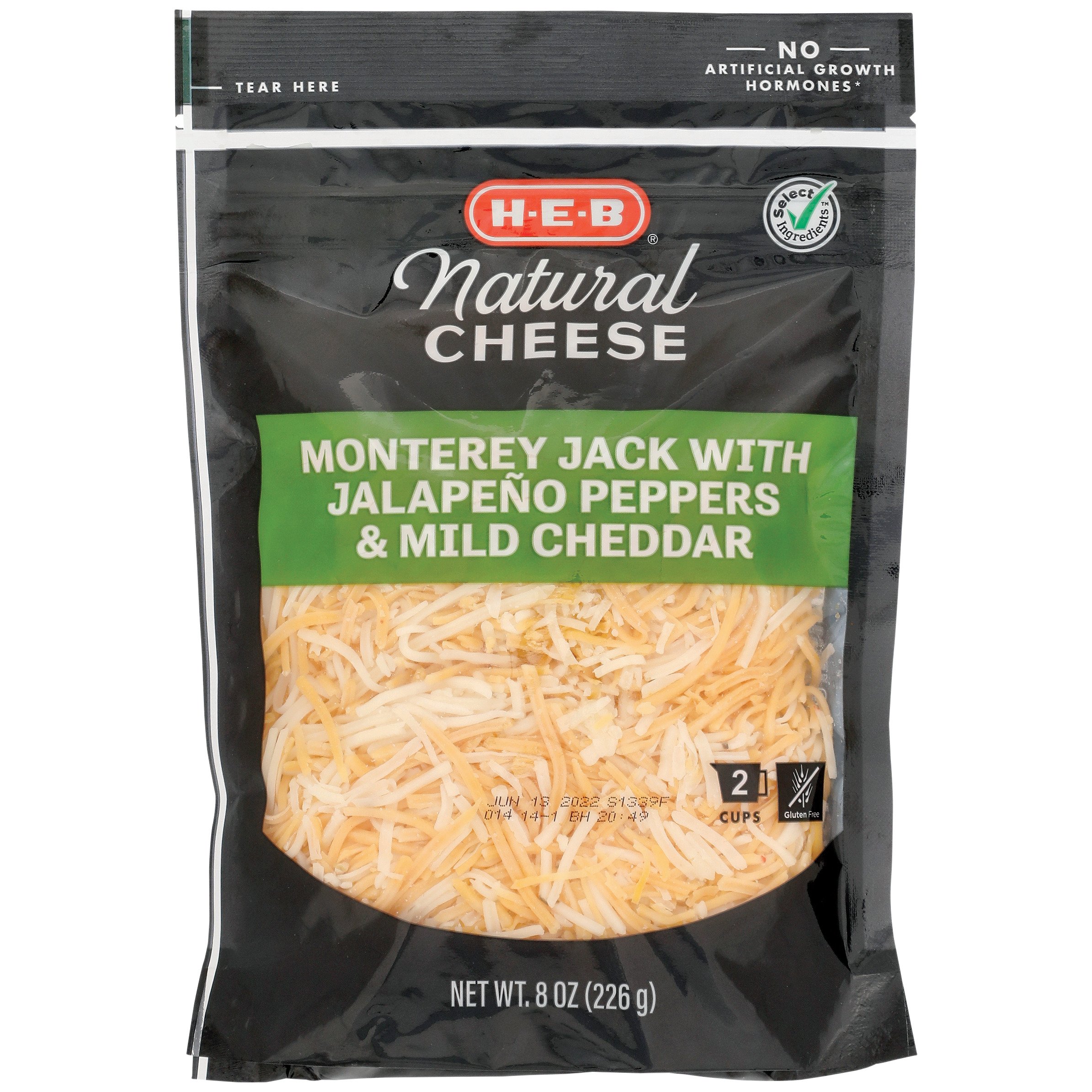 HEB Select Ingredients Monterey Jack and Mild Cheddar with Jalapenos