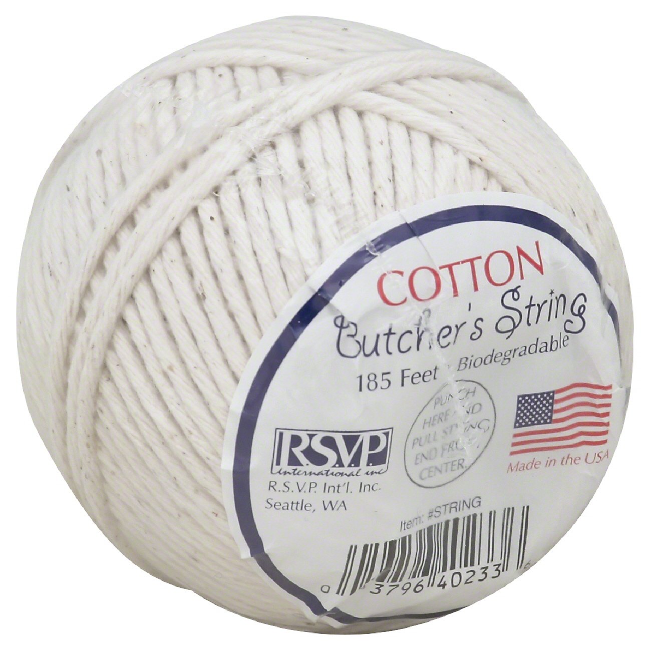 RSVP Cotton Food Safe Butcher's String, 185-feet, Made in USA