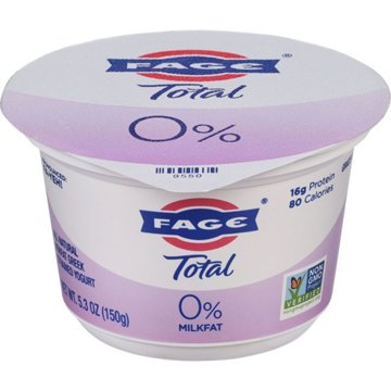 Fage Total 0% Non-Fat Plain Greek Yogurt, 5.3 oz