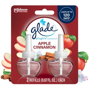 Glade PlugIns Scented Oil Air Freshener Refills - Apple Cinnamon, 2 ct