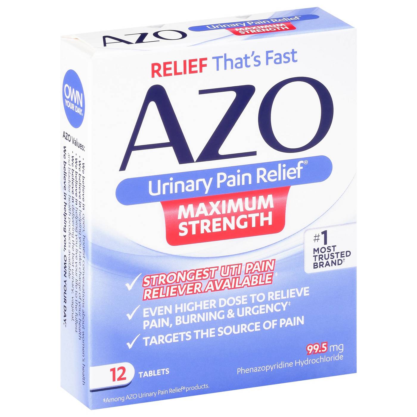 Azo Maximum Strength Urinary Pain Relief Tablets; image 7 of 7