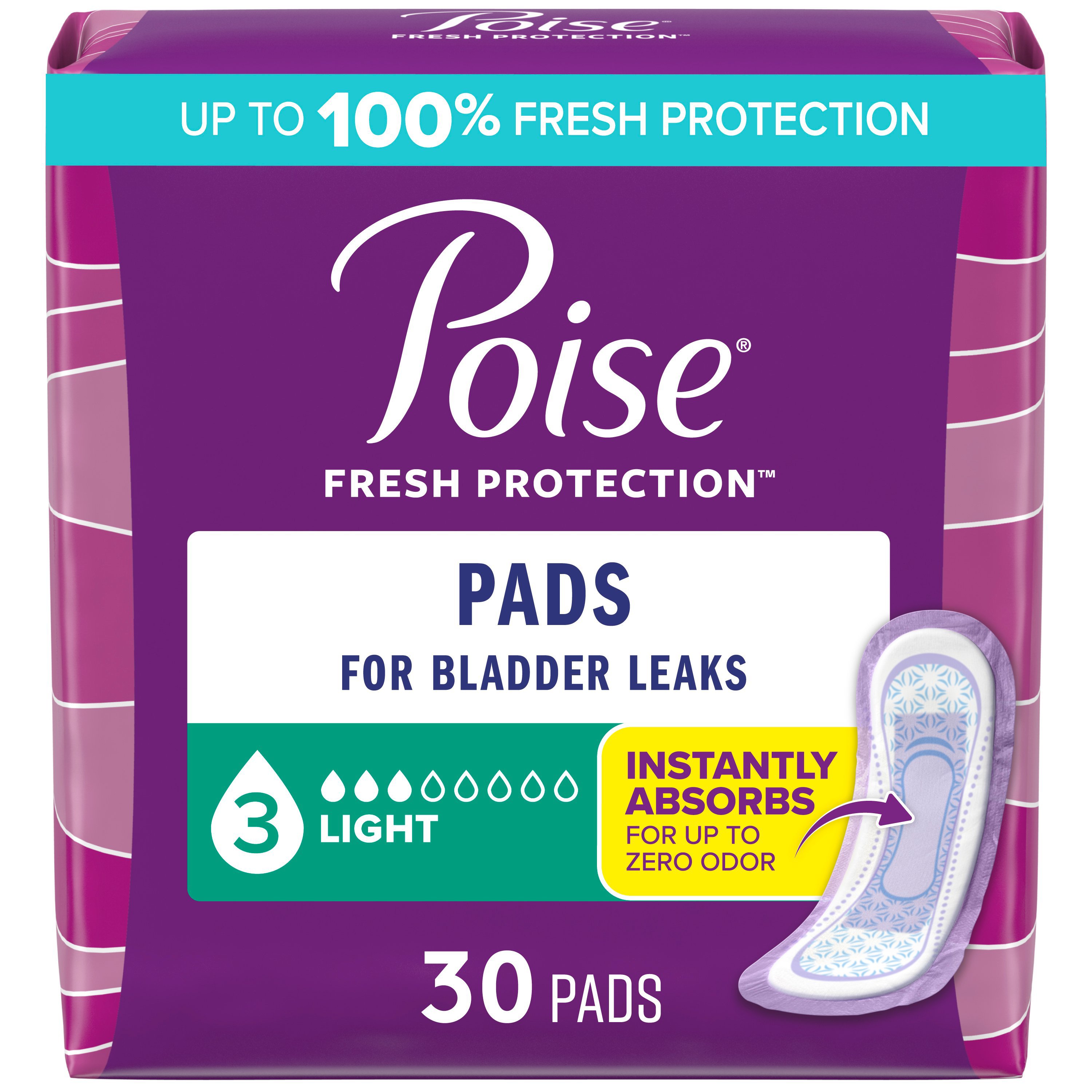 Poise Light Absorbency Regular Pads Shop Incontinence at HEB