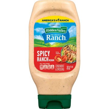 Hidden Valley Spicy Ranch Condiment and Dressing, Easy Squeeze Bottle