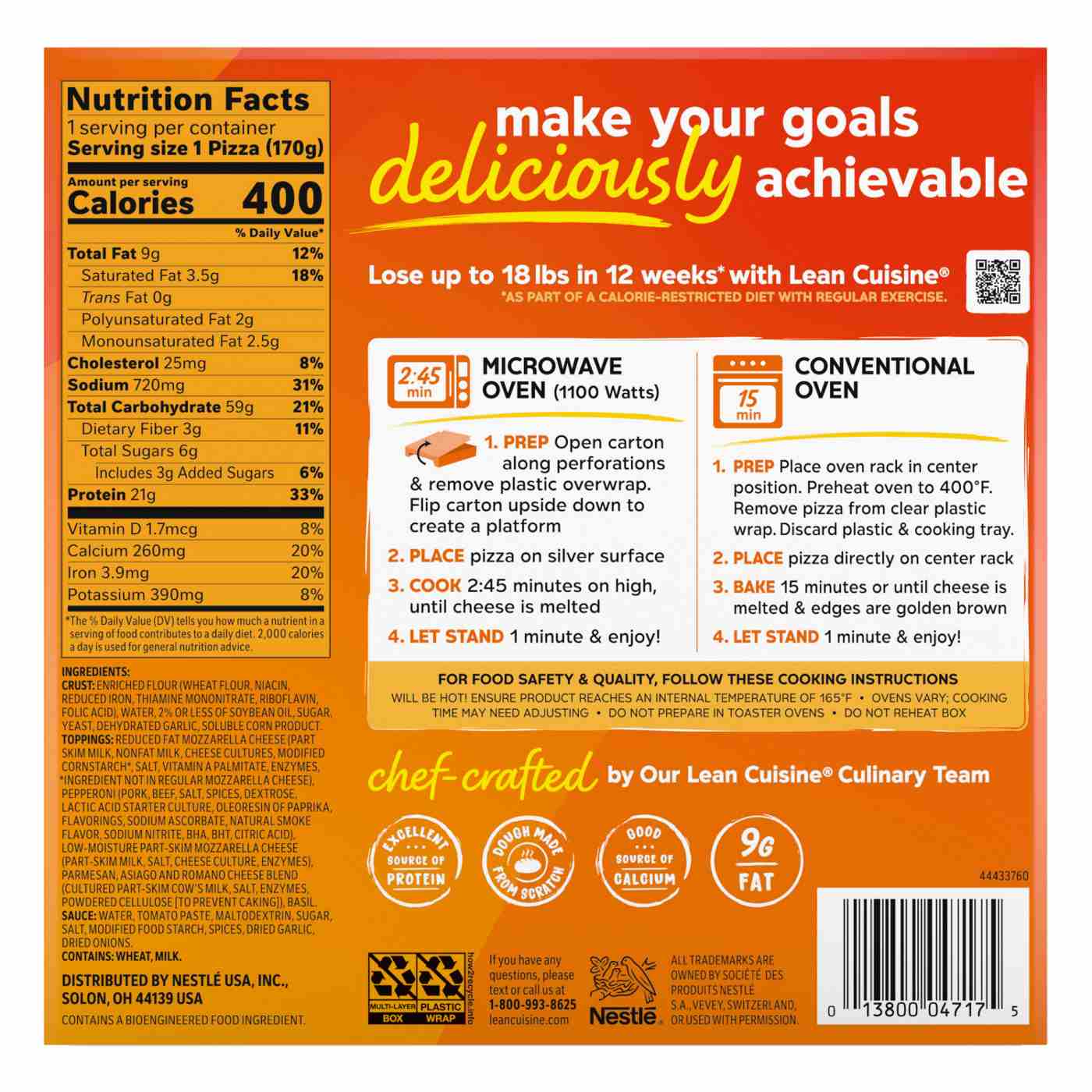 Lean Cuisine 21g Protein Personal Pepperoni Frozen Pizza; image 4 of 6