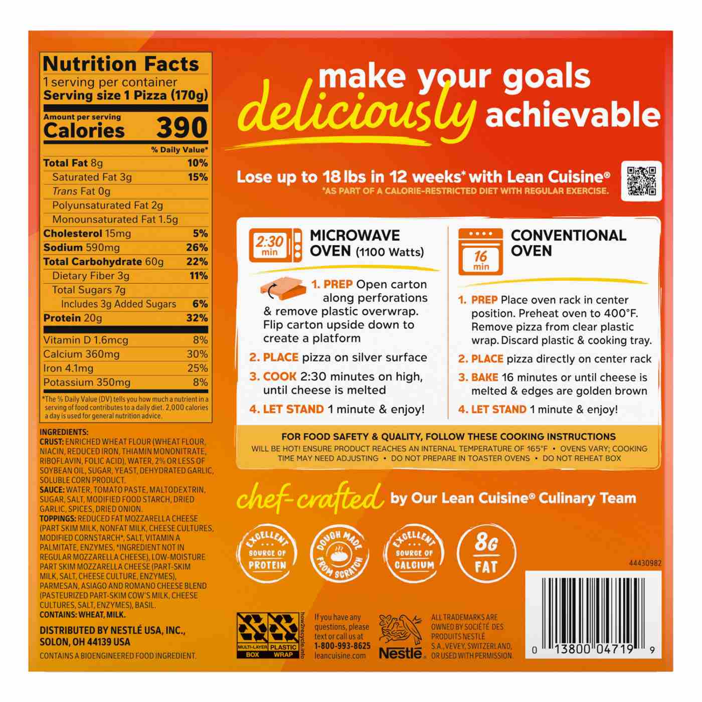 Lean Cuisine 20g Protein Personal Size Four Cheese Frozen Pizza; image 3 of 8
