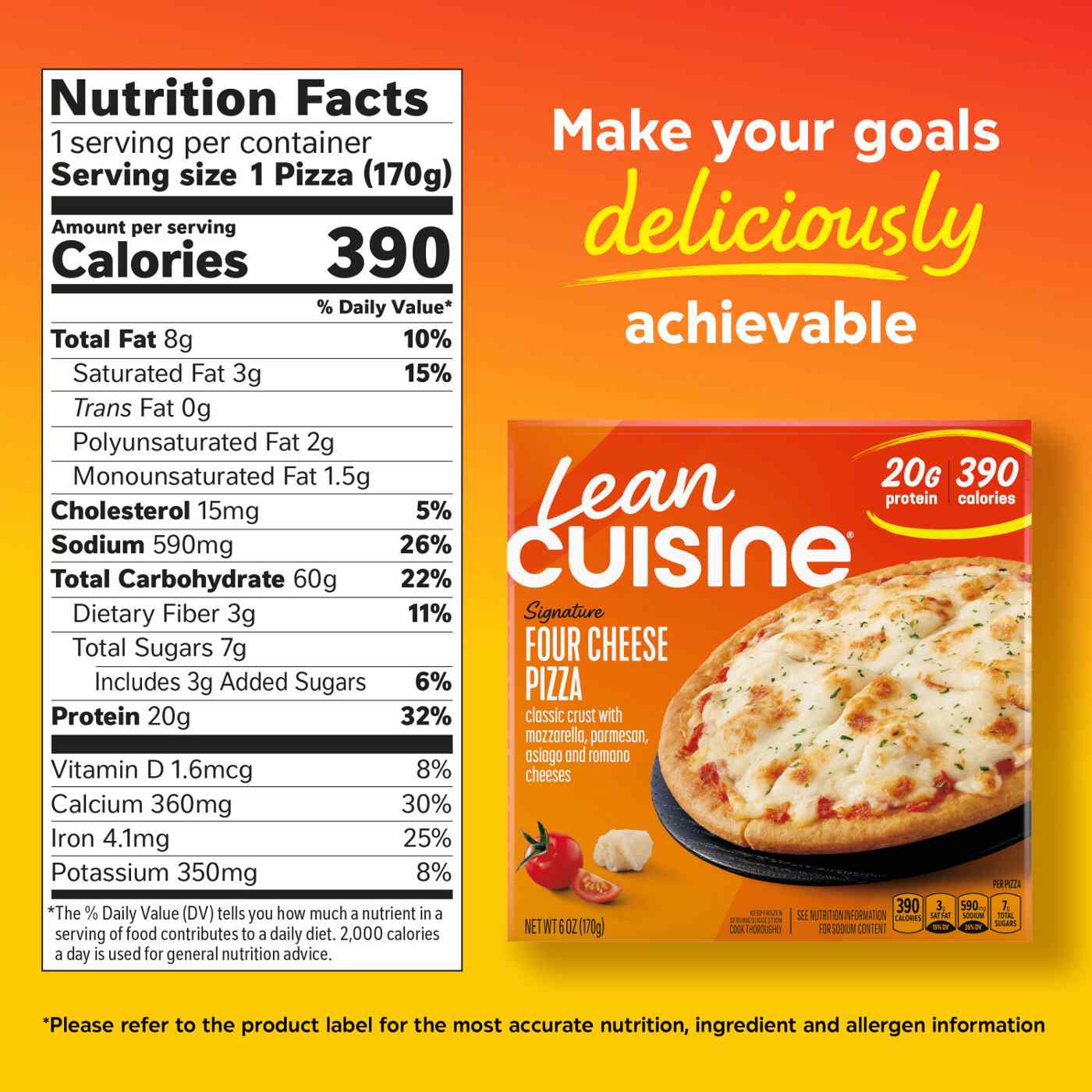 Lean Cuisine 20g Protein Personal Size Four Cheese Frozen Pizza; image 8 of 8