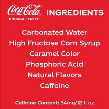 Coca-Cola Soda Soft Drink 24 pk Cans, 12 oz