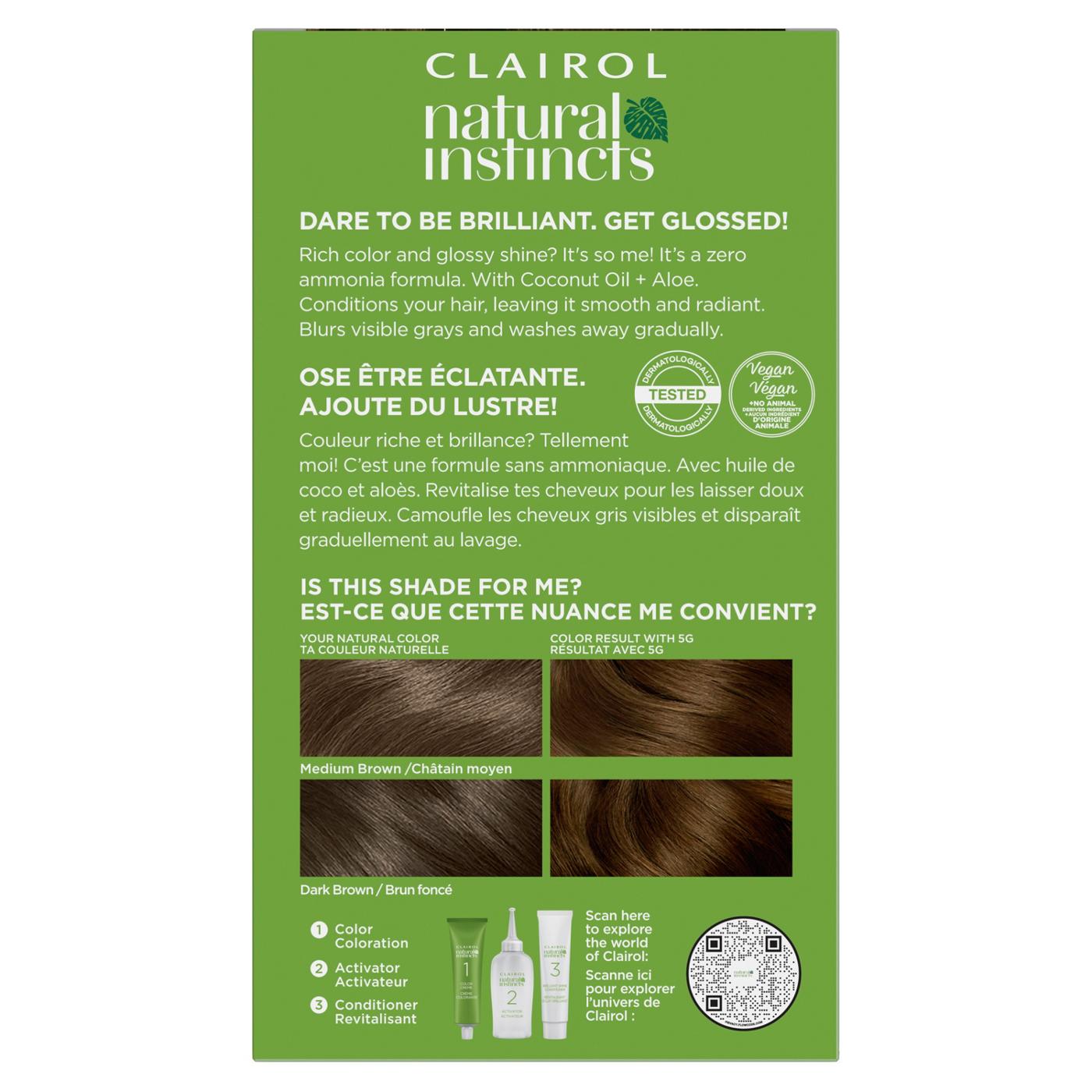 Clairol Natural Instincts Vegan Demi-Permanent Hair Color - 5G Medium Golden Brown; image 3 of 10