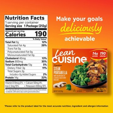 Lean Cuisine 14g Protein Steak Portabella Frozen Meal