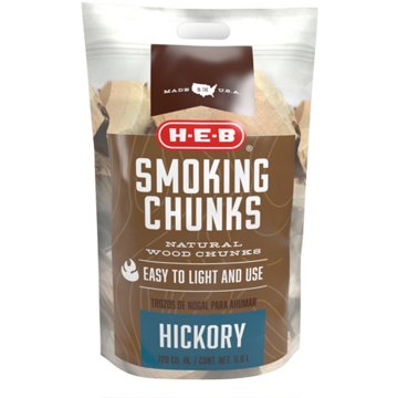 H-E-B Natural Hickory Wood Smoking Chunks, 720 cu. in.