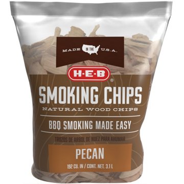 H-E-B Natural Pecan Wood Smoking Chips, 192 cu. in.