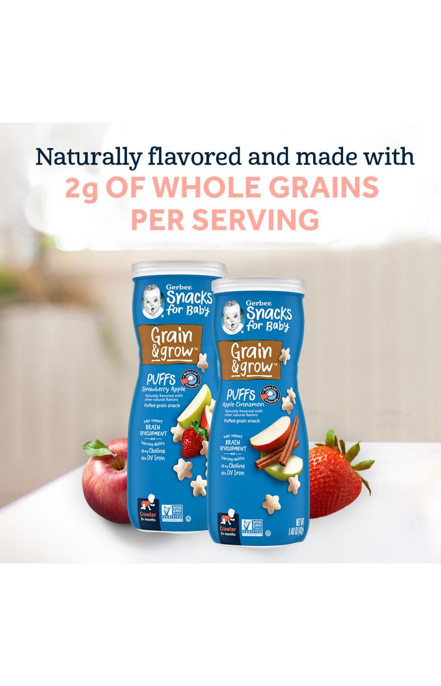Gerber Snacks for Baby Grain & Grow Puffs - Strawberry Apple; image 2 of 8