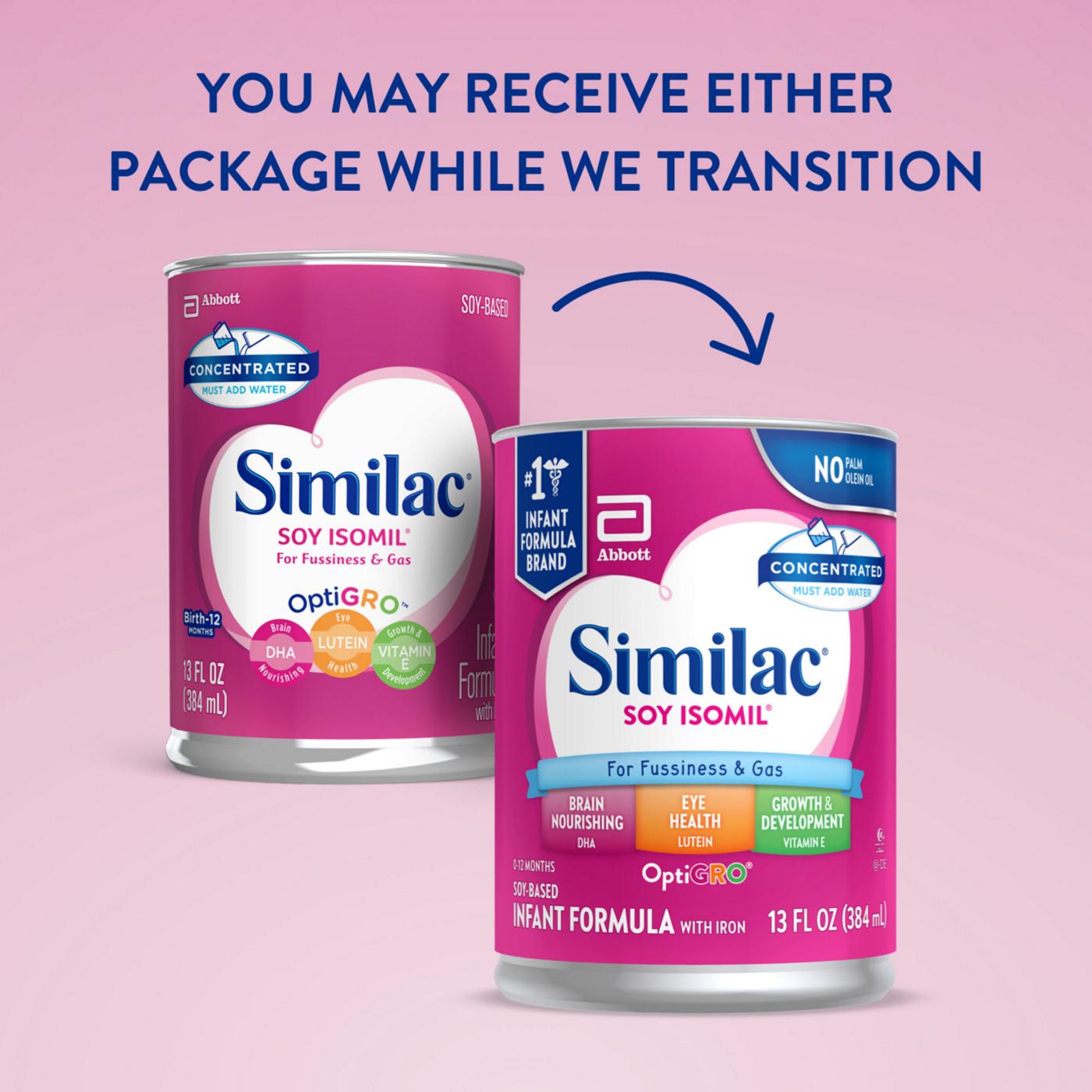 Similac Soy Isomil For Fussiness and Gas Infant Formula with Iron Concentrated Liquid; image 2 of 6