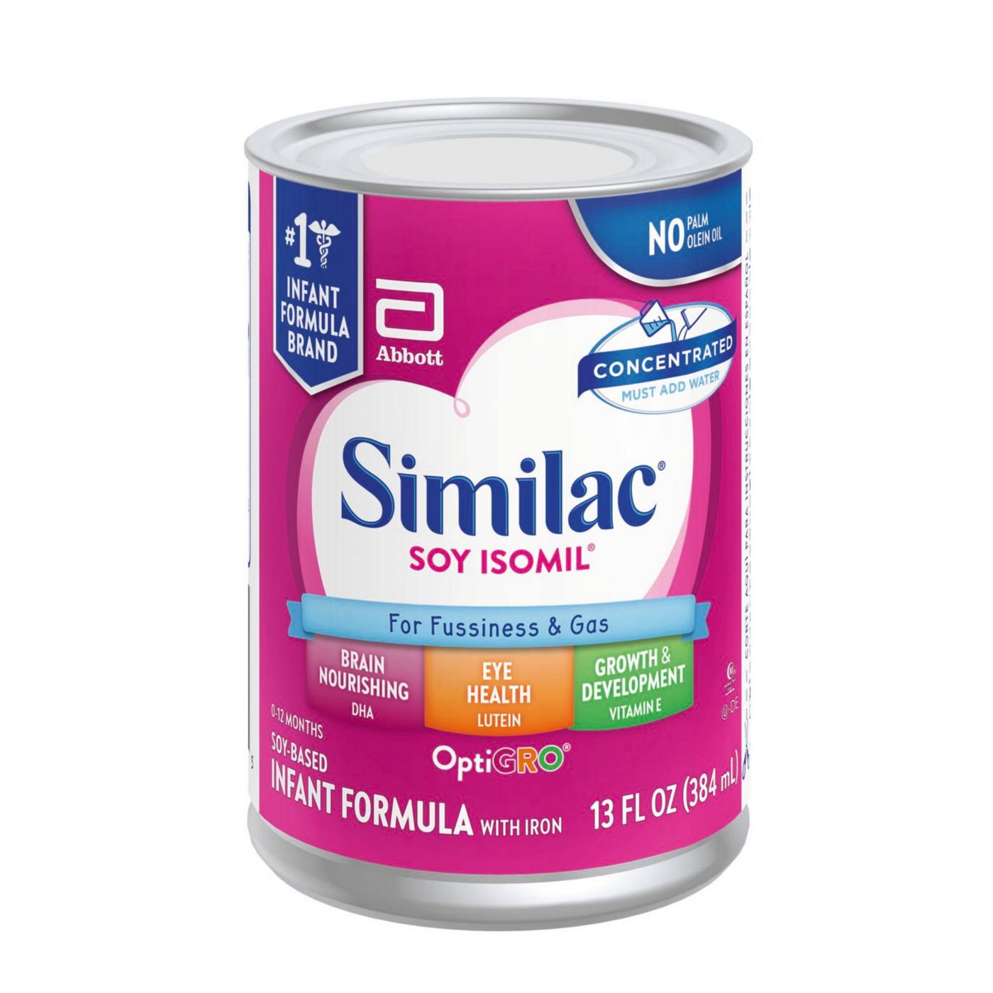 Similac Soy Isomil For Fussiness and Gas Infant Formula with Iron Concentrated Liquid; image 4 of 6